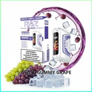 TN9000_White_Gummy_Grape Raz TN9000 - White Yummy Grape