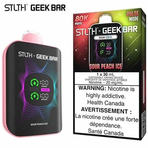 Sour Peach Ice 80K Disposable by STLTH x Geek Bar